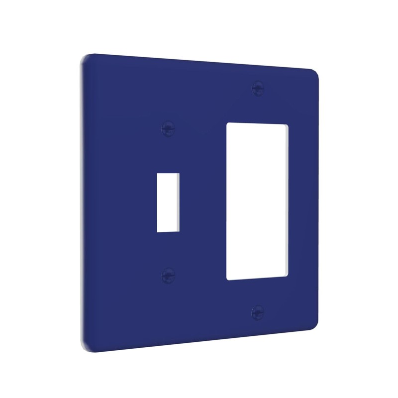 Matte Royal Blue 2 Gang Combination 1-Toggle 1-Decorator/Gfci Device Wall