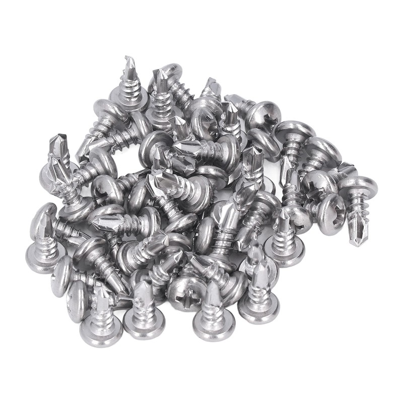 200Pcs Self Drilling Screw Stainless Steel Round Head M4.8x13 Fastener