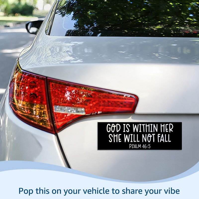 God is Within Her Car Bumper Magnet, Christian Magnets for
