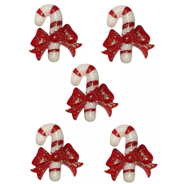 Shelly's Buttons and More Glitter Candy Canes (5 pcs) -