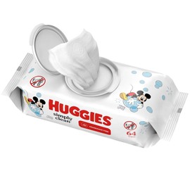 Huggies Simply Clean Fragrance-Free Baby Wipes, Unscented, 1 Flip-Top Pack (64 c
