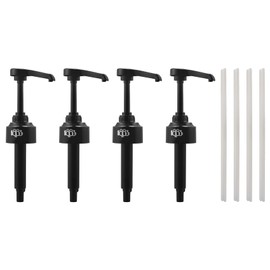 Micvtve 4 Packs Black 8 ml Syrup Pumps Dispenser Pump Perfect Monin Coffee Syrups Snow Cone Flavours & More