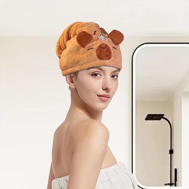 Towel for Hair,Capybara Towel Wrap - Soft Headwear Hat Cute