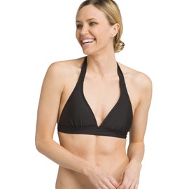 prAna - Parte Superior Lahari Halter para Mujer, Negro Sólido, Small