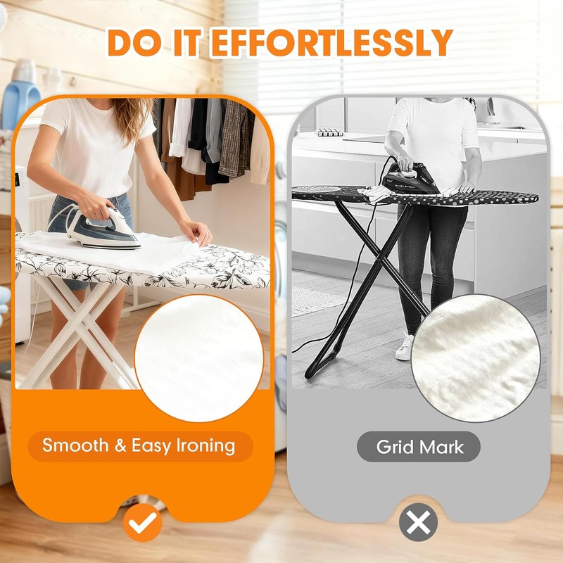 Ironing Board Cover and Pad, 18x49 Extra Wide Thick Iron