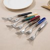 D&amp;D Roma Dessert Fork Choose 1, Dark Green Pearl O172
