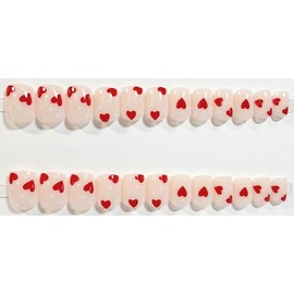 Little Bit O' Love Narrow Width Glossy Extra Short Square Press On Nails - 24 Pieces - Artificial Nails - Valentine's Day Nails