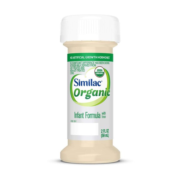 Similac Organic Infant Formula with Iron, Ready to Feed, 2 Fl Oz (Pack of 48)