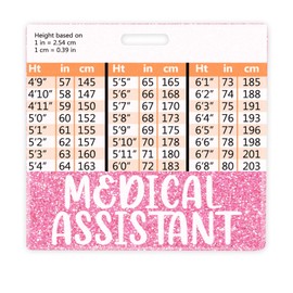 Plifal Medical Assistant MA Badge Buddy Card Holder Nursing Accessories Horizontal ID Name Identification Tags Nurse Work W Height & Weight Conversion Charts