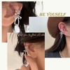 Yienate Funky Bow Ear Cuff Earrings Silver Statement Bow Tie
