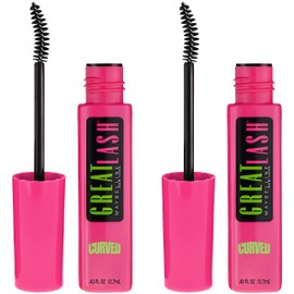 Maybelline New York Great Lash Curved Brush Washable Mascara, Very Black, 0.86 fl oz, 2 Count (Pack of 1)                                             