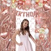 Miidenks 12th Birthday Decorations for Girls, Rose Gold Happy 12
