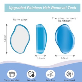 2 PCS Crystal Hair Eraser for Women Reusable Hair Remover Stone, Painless Crystal Hair Remover for Women and Men, Magic Painless Exfoliation Hair Removal Tool, Magic Hair Eraser for Back Arms Legs