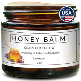 Really Good Blends - Tallow Honey Balm, Organic Body Butter, Grass-Fed Beef Tallow for Skin, Soothing All-Natural Moisturizer for Body and Face | Made in USA - 2 oz (Lavender)