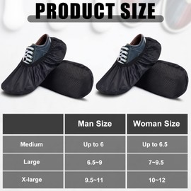 SATINIOR 2 Pairs Black Bowling Shoe Covers Non-Slip Bowling Shoe Covers Shoe Protector Covers for Bowling Adults (L)