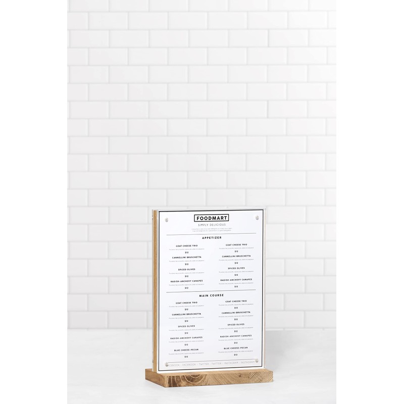 EUROPEL Luxury A5 Table Stand, FSC Certified Oak Base and