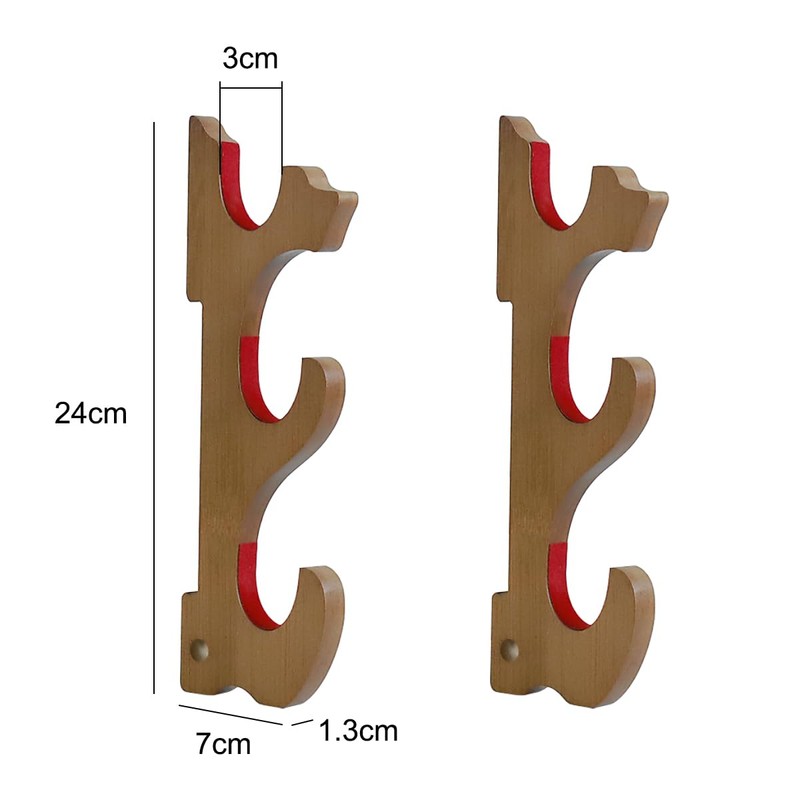 Suerhatcon 3-Tier Sword Stand Wall, Wooden Sword Holder Katana Wall