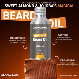 Groomarang Revitalise Beard Oil - Moisturiser & Conditioner For Soft Bearded Hair - 100% Natural, Organic & Vegan 30ml