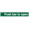 Seco Push Bar to Open Sign, 300mm x 50mm -