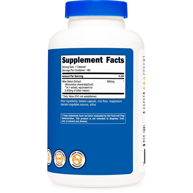 Nutricost Bitter Melon 600mg, 180 Capsules (2 Bottles)