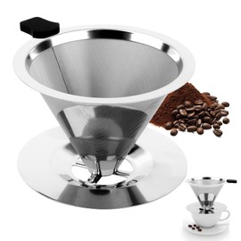 TNEDFOD Coffee Filter Stainless Steel Coffee Filter Reusable 800 Mesh Paperless Duration Reusable Easy to Clean for Manual Coffee Preparation Coffee Filter