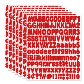 Alphabet Stickers 1'' 12 Red Letter Stickers, Self Adhesive Vinyl Mailbox Numbers, for Home Decor