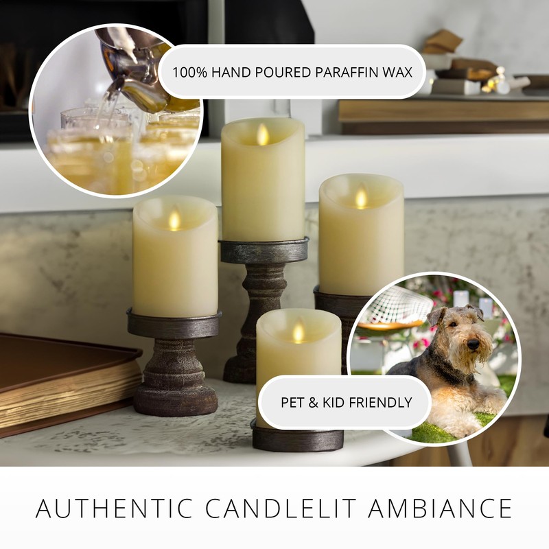 Luminara - Flameless LED Battery Operated Flickering Pillar Candles -