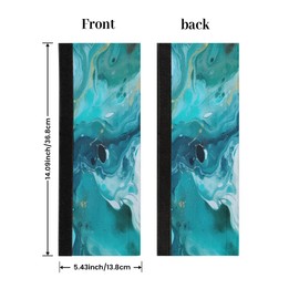 DXTKWL Teal Green Marble Print Refrigerator Door Handle Covers Set of 2 Kitchen Appliance Handle Covers Protector for Fridge Microwave Stove Oven Dishwasher