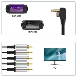 PSP Component AV Cable HDTV Support PSP 3000 / 2000 Video Output 480P Support LCD Rear Pro CRT Support Full Screen Play Support Video Output Video Display TV
