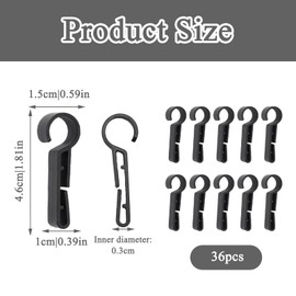 36 PCS Hard Hat Light Clips, Hard Hat Clips for Headlamp, Non-Slip and Stable, Not Easy to Break or Damage for Construction/Camping/Cycling Etc (Black)