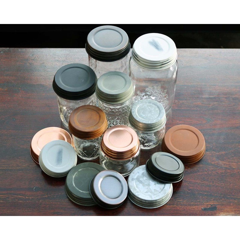Rustic Shiny Copper Decorative Mason Jar Lids (4 Pack, Wide