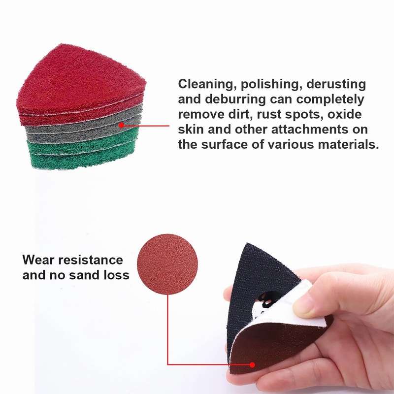 VRKET 133PCS Oscillating Tool Sanding Pads Kit,125 Sandpaper, 2 Triangular