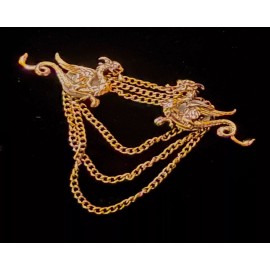 silver lady inc Dragon cloak clasp with chain in silver metal clip n or screw on style