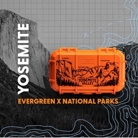 Evergreen 56 Waterproof Dry Box Protective Case - Travel Safe/MilSpec/USA Made - Organization of Cameras, Phones, Camping, Fishing, Hiking, EDC, Water Sports (National Park - Orange Yosemite)