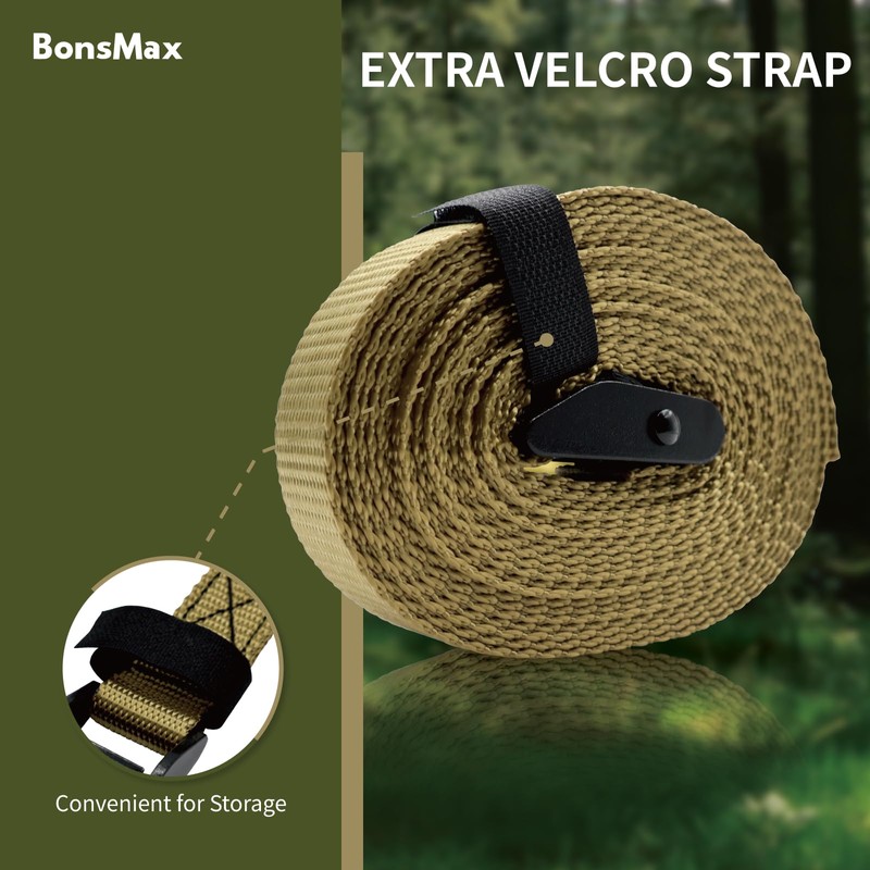 BonsMax Tie Down Lashing Strap with Buckle, Securing Strap for
