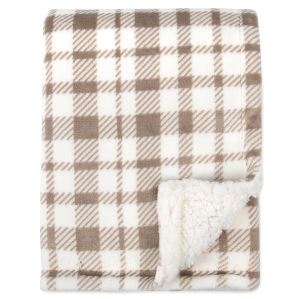 Jessica Simpson Luxury Velour Plush Printed Baby Blanket for Newborns,