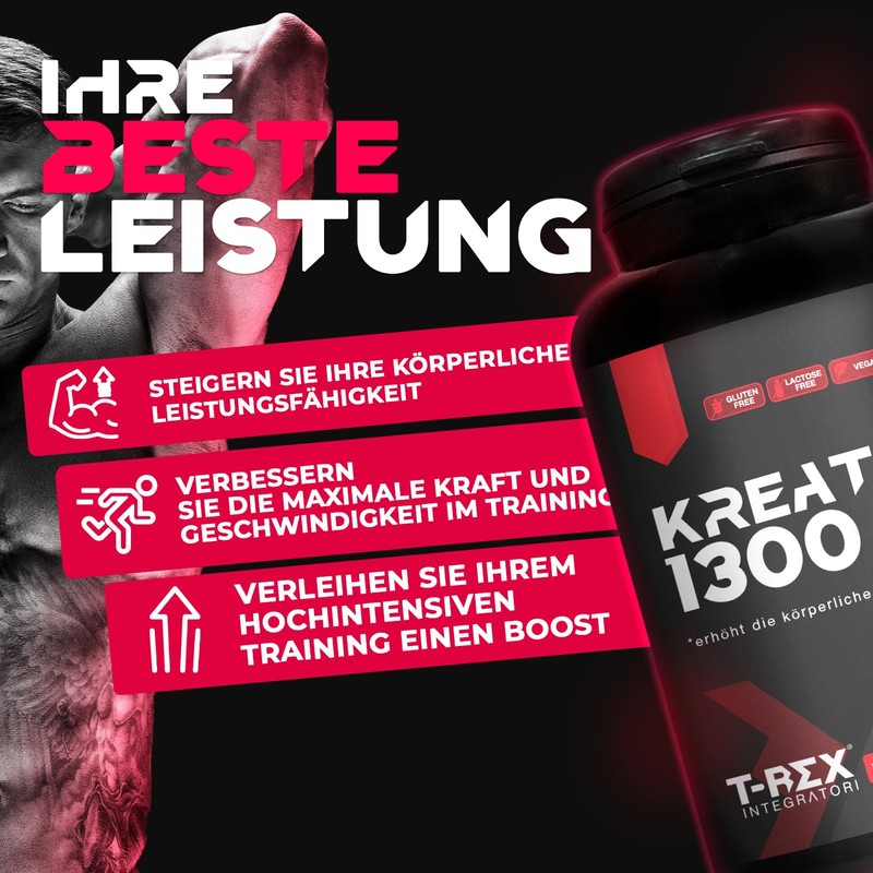 T-Rex Integratori T-Rex Dietary Supplement, Creatine Monohydrate - Muscle Mass
