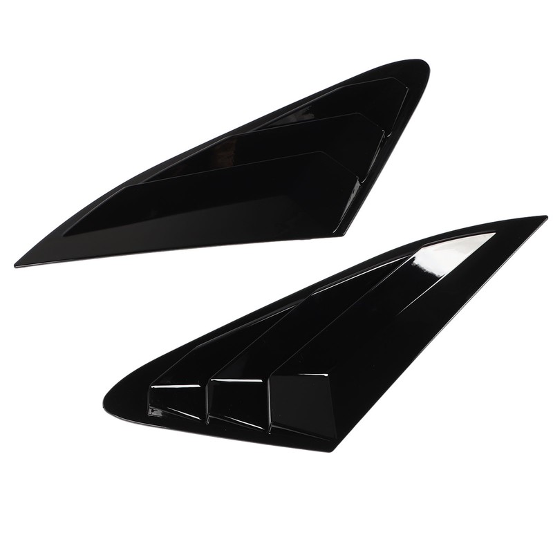 2PCS Rear Side Window Louver Gloss Black Sporty Look Scratch