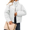 Ebifin Women's Quilted Puffer Jacket Winter Long Sleeve Stand Collar
