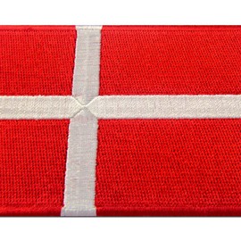 Denmark Flag Embroidered Patch Danish Iron On Sew On National Emblem