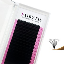 Cashmere Lash Extensions C CC D Curl 8-25mm Mixed & Single Length Tray,Self Adhesive Lashes Natural Look, lash extension trays for Cashmere Fibers for Salon Use,Matte Black（0.03-CC-13mm）