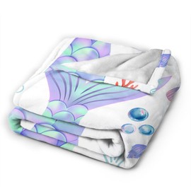 Mermaid Blanket Soft Fleece Flannel Lightweight Birthday Gifts Blankets Cozy Warm Cute Throw Blanket Living Rooms Sofa Decor Blanket All Seasons 50x40 Inches