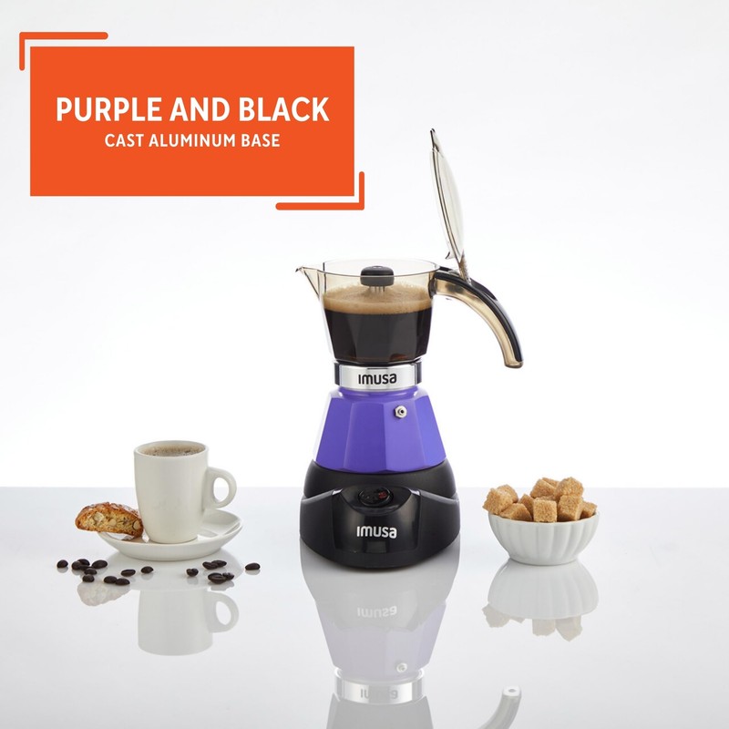 Imusa 3 or 2cup Electric Espresso Maker, Purple