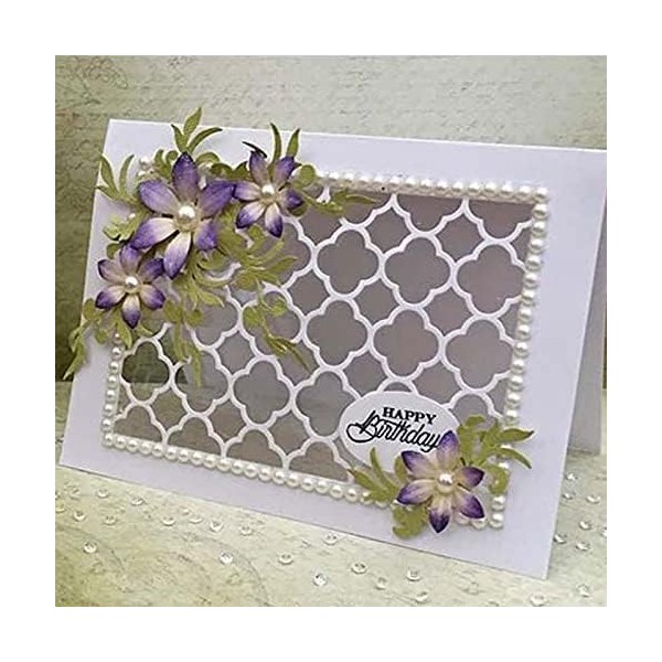 Silver Cutting Dies for Card Making, YunTrip Grid Frame Background