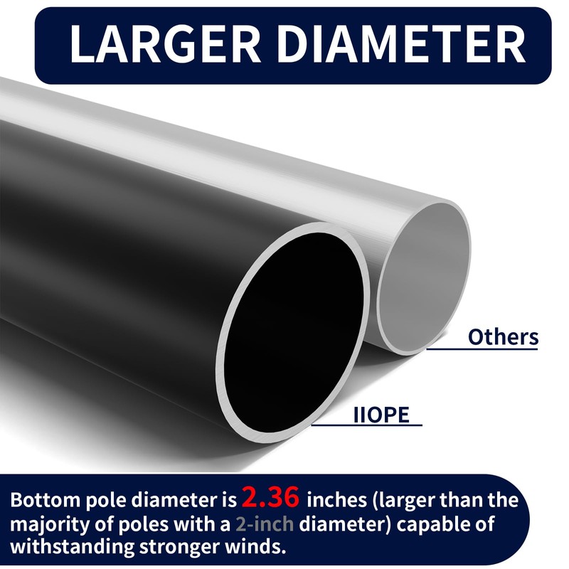 25FT Heavy Duty Flag Pole,14-Gauge Aluminum,Resist Strong Wind Reinforcement Ring