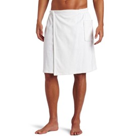 BY LORA Custom Name or Initial Cotton Mens Spa Wrap Towel- White Color - Small Medium
