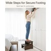 StrongTek Bed Step Stool for High Beds, Large Bamboo 2-Step