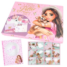 Depesche 12117 TOPModel Corgi-Love Letter Set, Letter Paper Set in a Box, with 10 Letter Sheets and Envelopes, Stickers, Tapes, Stamps and Much More