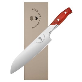 Mister Angry Chef 6.25 Inch Professional Style Santoku Knife Pakka Wood Handle, Sharp & Durable Kitchen Knife for Everyday Use