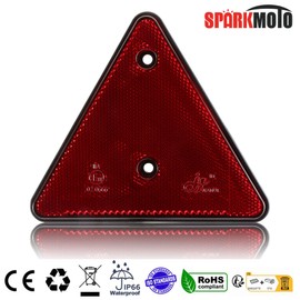 SPARKMOTO Triangle Reflector, Trailer Triangle Reflector, Trailer Triangle Reflector, Red Reflector for Trailers, Complies with ECE R3 Class IIIA Standard Triangle Reflector Red (Pack of 4)